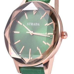 Green Watch and Crystal Bracelet